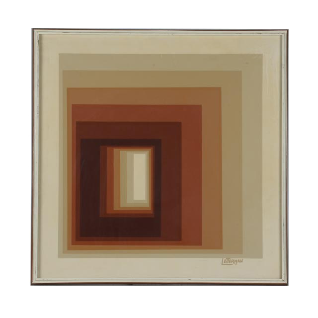 640x640 Letterman Graphic Geometric Painting Ebth - Letterman Oil Painting