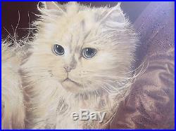 250x187 Original Vintage The Resting Cat Oil Painting Signed By Letterman - Letterman Oil Painting