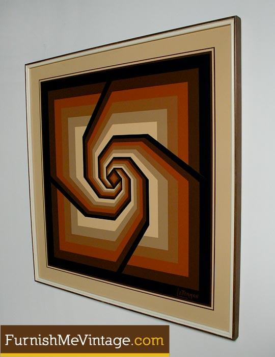 540x700 Modern Geometric Op Art Painting By Letterman - Letterman Painting