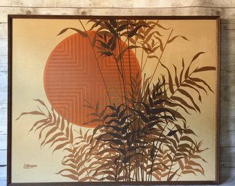 340x270 Vintage Sunset Painting Etsy - Letterman Painting