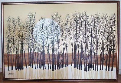 400x274 Mid Century 1960s Rare Vintage Oil Canvas Pelicans Signed - Letterman Painting On Canvas