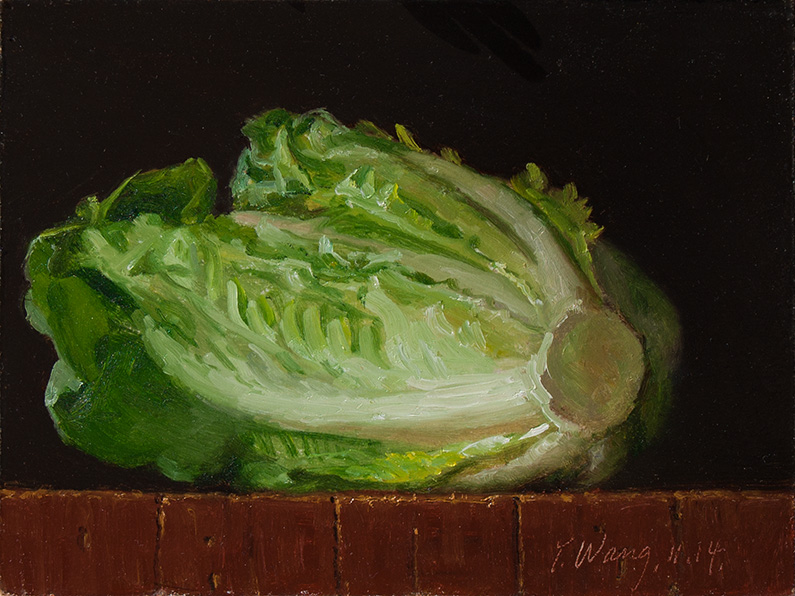 795x596 Wang Fine Art A Lettuce Still Life Oil Painting A Day Vegetable - Lettuce Painting