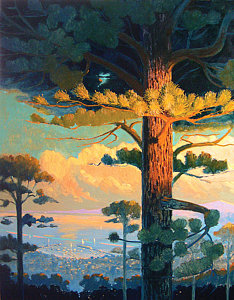 234x300 Morning Harbor Painting By Robert Lewis - Lewis Painting