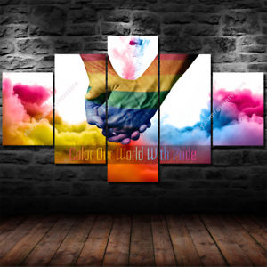 300x300 Lgbt Pride Wall Art Canvas Hd Print Set Lgbtq Rainbow Decor Mardi - Lgbt Painting