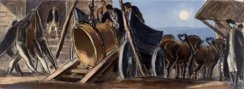 800x294 Liberty Bell Brought To Allentown (Mural Study, Allentown - Liberty Bell Painting