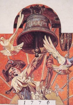 250x356 Patriot And Liberty Bell By Joseph C Leyendecker - Liberty Bell Painting
