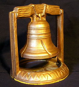 271x300 The Old Classic Liberty Bell Cast Iron Split Bookends Painted - Liberty Bell Painting