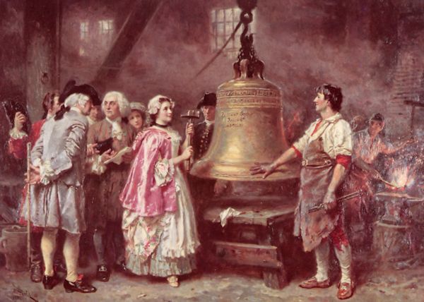 600x428 Jean Leon Gerome Ferris The Liberty Bell's First Note - Liberty Bell Painting