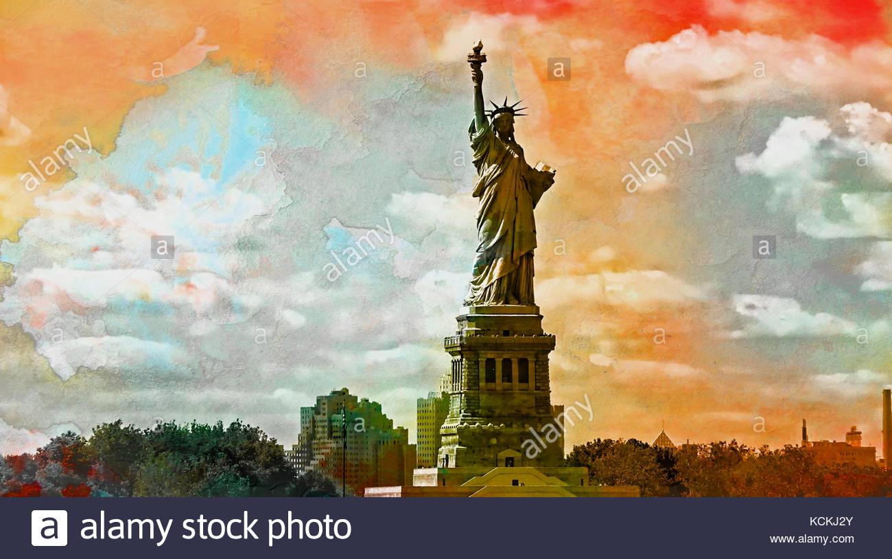 1300x814 Statue Of Liberty Painting Stock Photo 162700467 - Liberty Painting
