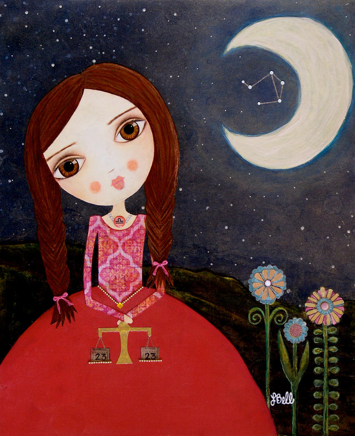 733x900 Zodiac Libra Painting By Laura Bell - Libra Painting