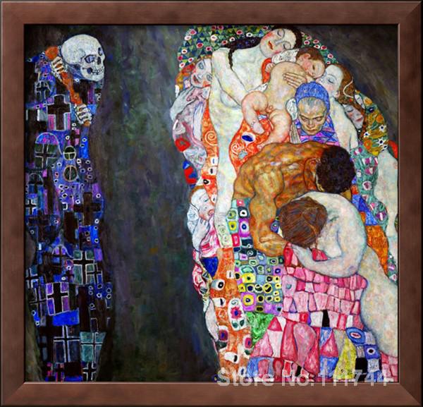 600x577 High Quality Oil Painting Life And Death Gustav Klimt Art - Life And Death Painting