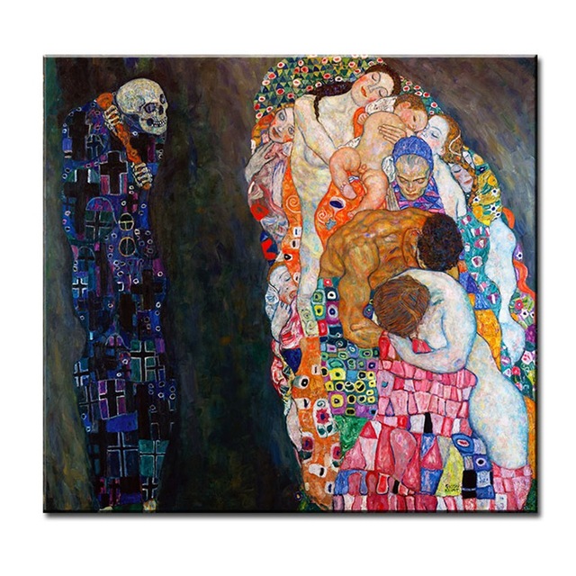 640x640 Original Wall Picture Gustav Klimt Death And Life Wall Painting - Life And Death Painting