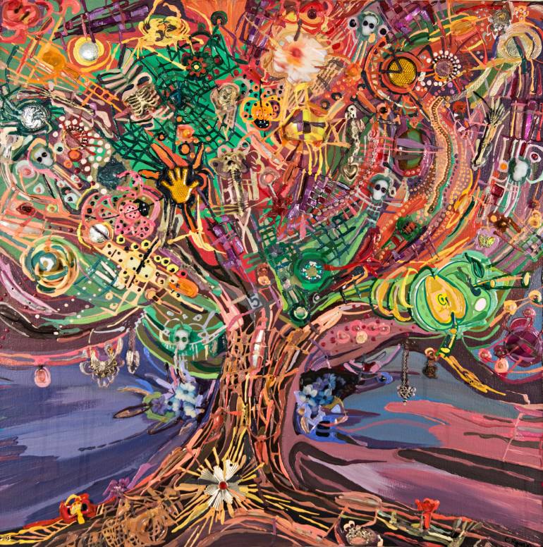770x776 Saatchi Art The Tree Of Life And Death Painting By Catherine Ryan - Life And Death Painting
