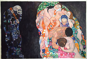 300x203 24x36 Gustav Klimt Death And Life Art Nouveau Real Oil Painting - Life And Death Painting