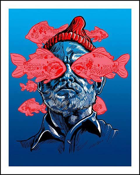 480x600 He Is The Zissou (Life Aquatic) By Tim Doyle The Flood Gallery - Life Aquatic Painting