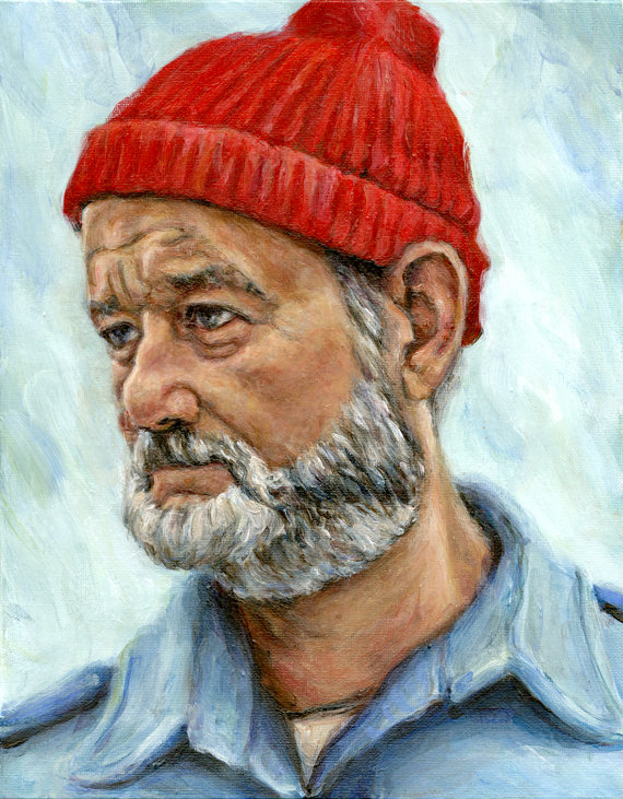 570x731 Bill Murray As Steve Zissou - Life Aquatic Painting
