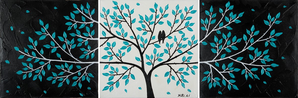 1200x395 Life Is Beautiful By Qiqigallery 36x12 Original Paintingsold - Life Is Beautiful Painting