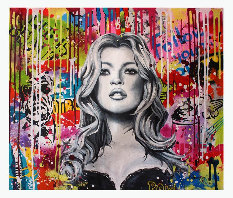 750x638 Nastya Rovenskaya Original Acrylic On Canvas Life Is Beautiful Pop - Life Is Beautiful Painting