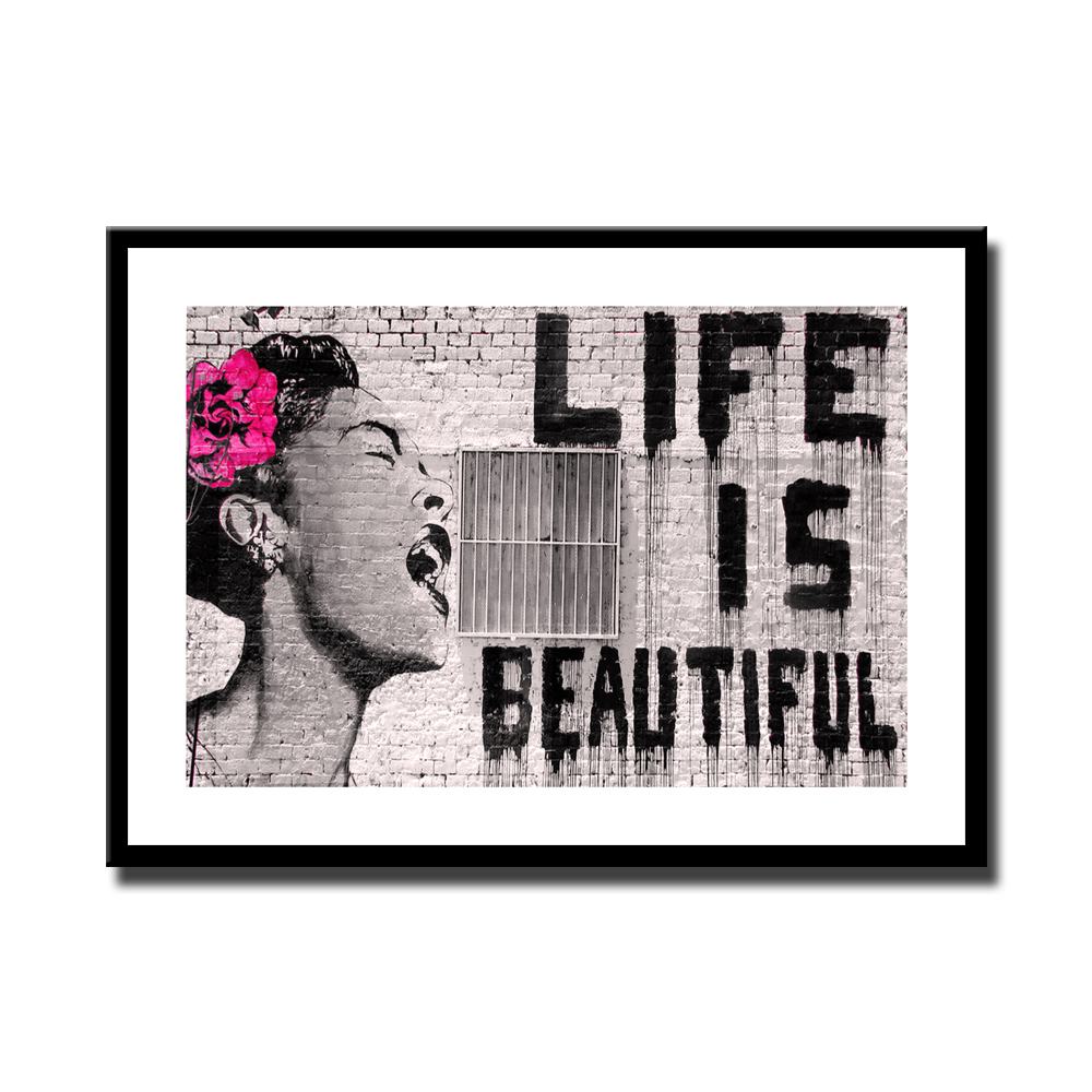 1000x1000 Street Graffiti About Life Is Beautiful Print Painting Poster - Life Is Beautiful Painting
