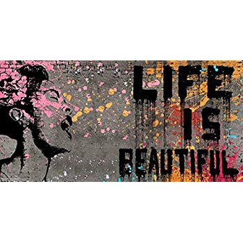 350x350 Banksy Life Is Beautiful Inspirational Motivational - Life Is Beautiful Painting