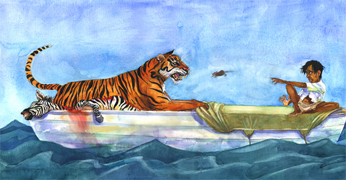 500x260 Life Of Pi Watercolour Illustration Of The Life Of Pi. I - Life Of Pi Painting