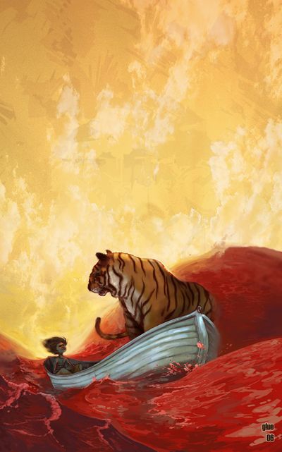 400x641 Richard Parker The Tiger And The Meerkats Life Of Pi - Life Of Pi Painting