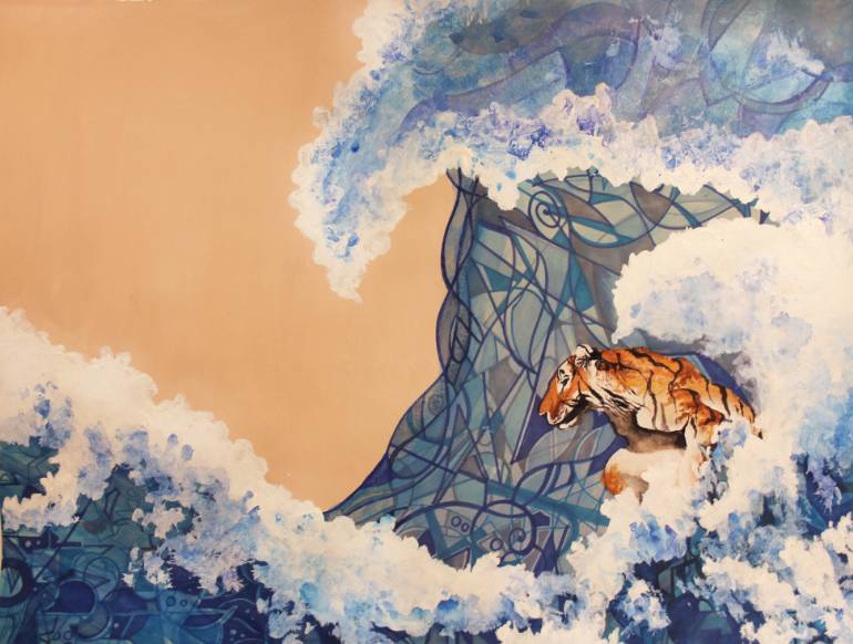 770x582 Saatchi Art Life Of Pi Painting By Hannah Ghafary - Life Of Pi Painting