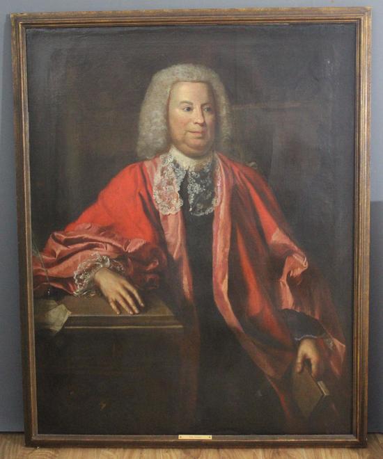 550x660 Large 18thc Antique Oc English Judge Jurist Life Size Portrait - Life Size Painting