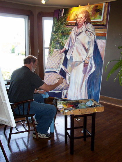 420x560 At Work - Life Size Painting