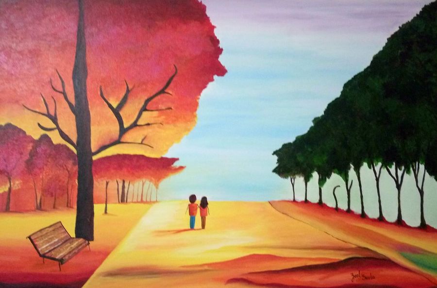 900x593 Light And Dark Painting By Artist Zeel Savla - Light And Dark Painting