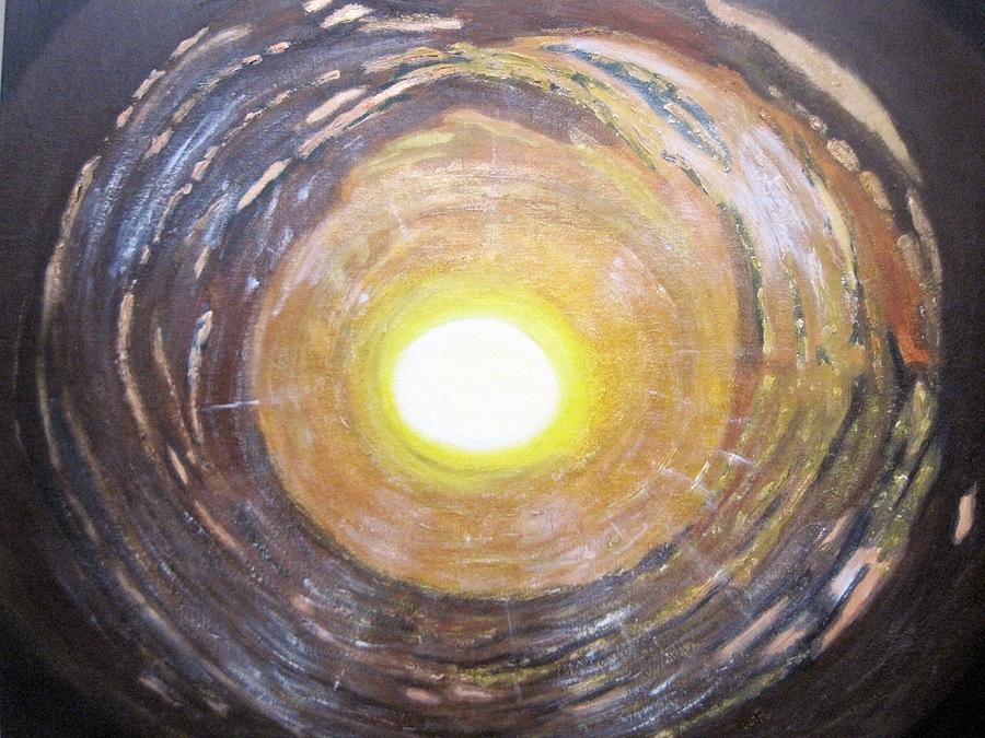 900x675 Light At The End Of The Tunnel Painting By Waheeda Ramnath - Light At The End Of The Tunnel Painting