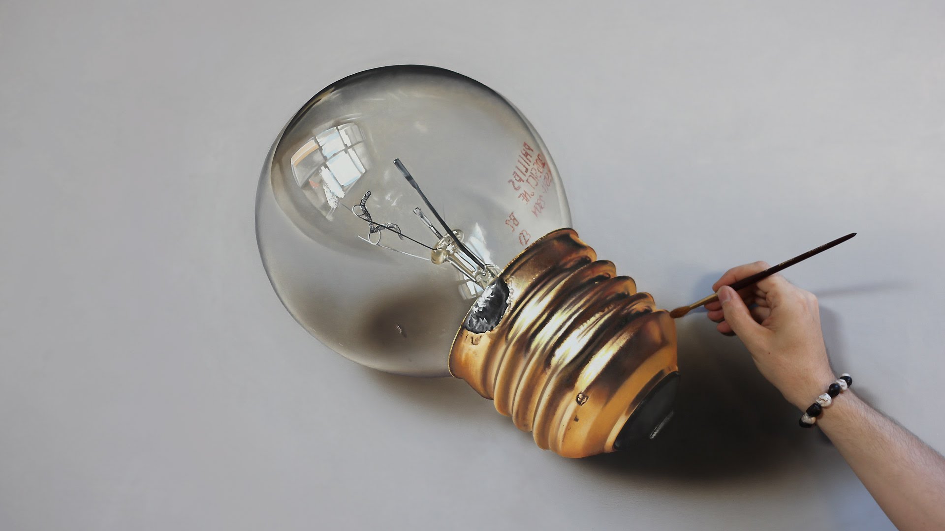 1920x1080 Light Bulb Oil Painting On Canvas - Light Bulb Painting