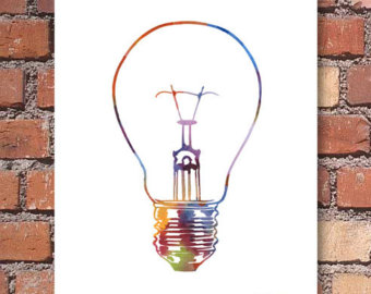 340x270 Light Bulb Painting Etsy - Light Bulb Painting