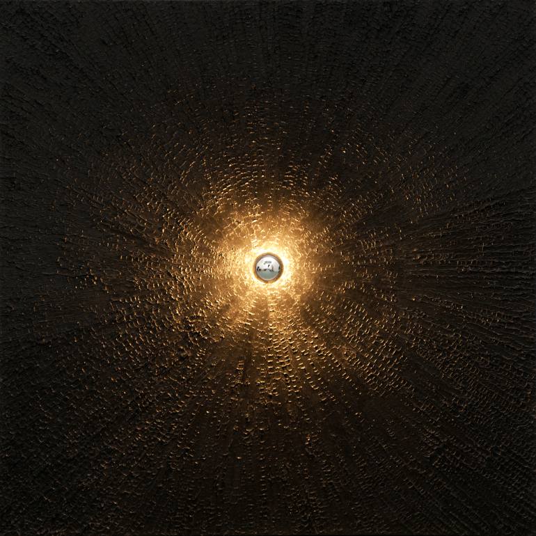 770x770 Saatchi Art Divine Texture (Black Silver Light Bulb) Painting By - Light Bulb Painting
