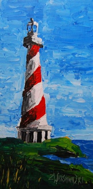 323x650 Lighthouse Iii (Zbigniew Waksmundzki) - Lighthouse Acrylic Painting