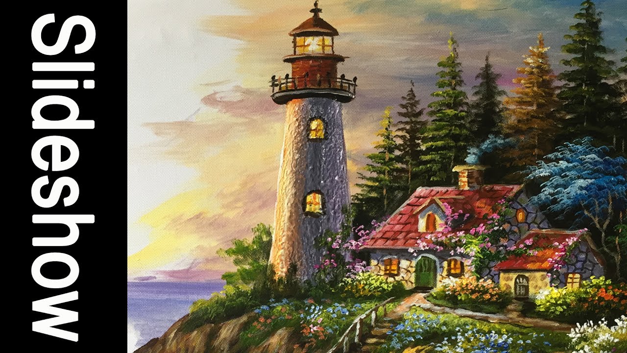 1280x720 Lighthouse Acrylic Painting - Lighthouse Acrylic Painting