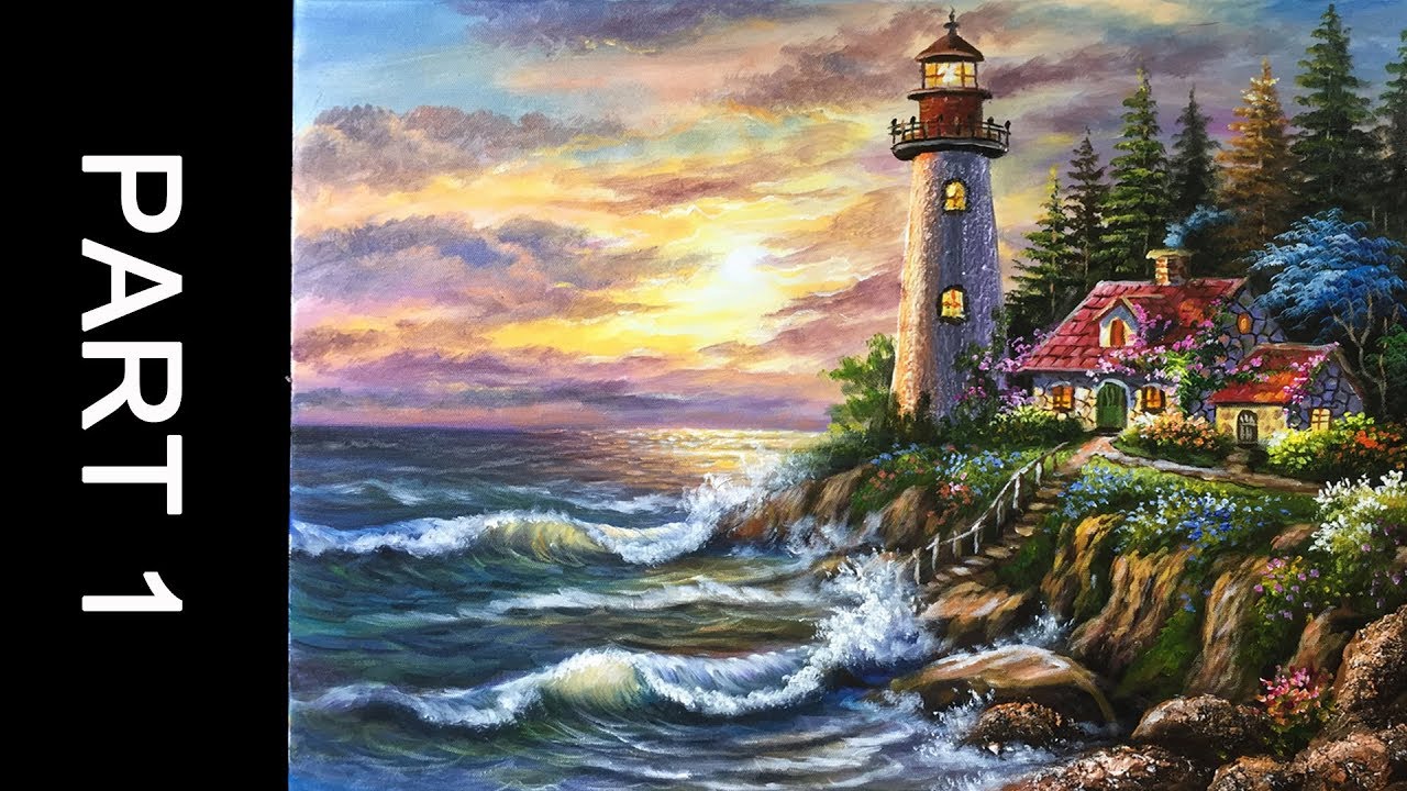 1280x720 Paint A Lovely Lighthouse In Acrylic - Lighthouse Acrylic Painting