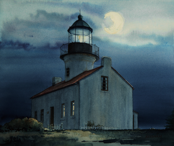 Lighthouse At Night Painting at Explore collection