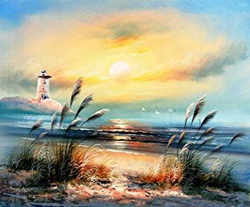 355x295 - Lighthouse Oil Painting