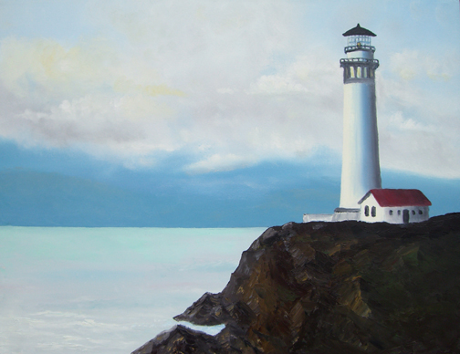 504x388 Oregon Lighthouse - Lighthouse Oil Painting