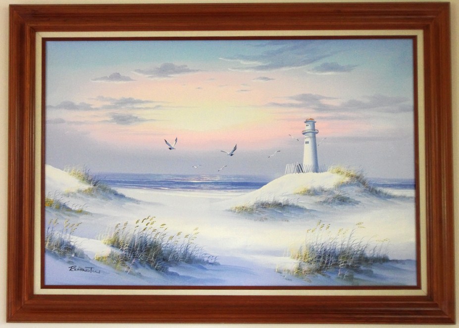 927x662 Original Oil Painting Of Lighthouse Ebth - Lighthouse Oil Painting