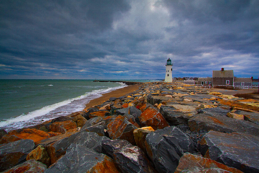 900x600 Scituate Lighthouse Oil Painting Photograph By Brian Maclean - Lighthouse Oil Painting