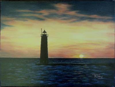 400x303 Silhouette Lighthouse Painting With Carole Robbins - Lighthouse Silhouette Painting