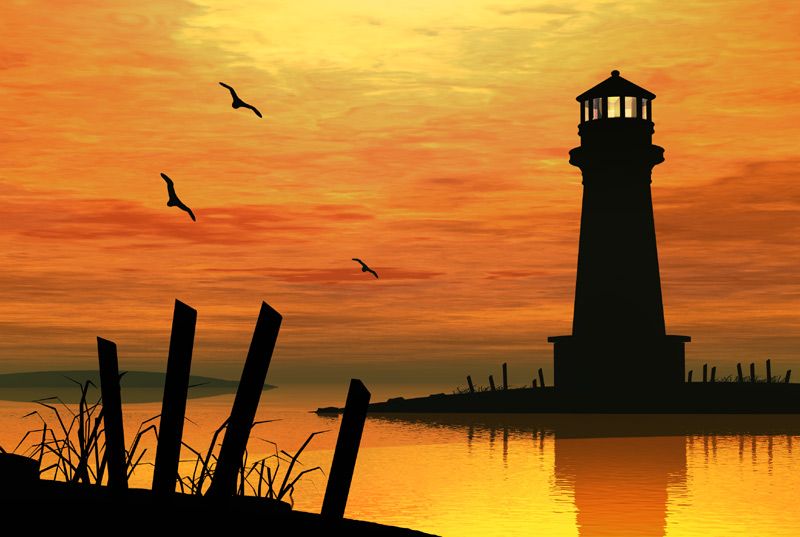 800x537 Image Detail For Be Filled With All The Lovely Things Life Can - Lighthouse Silhouette Painting