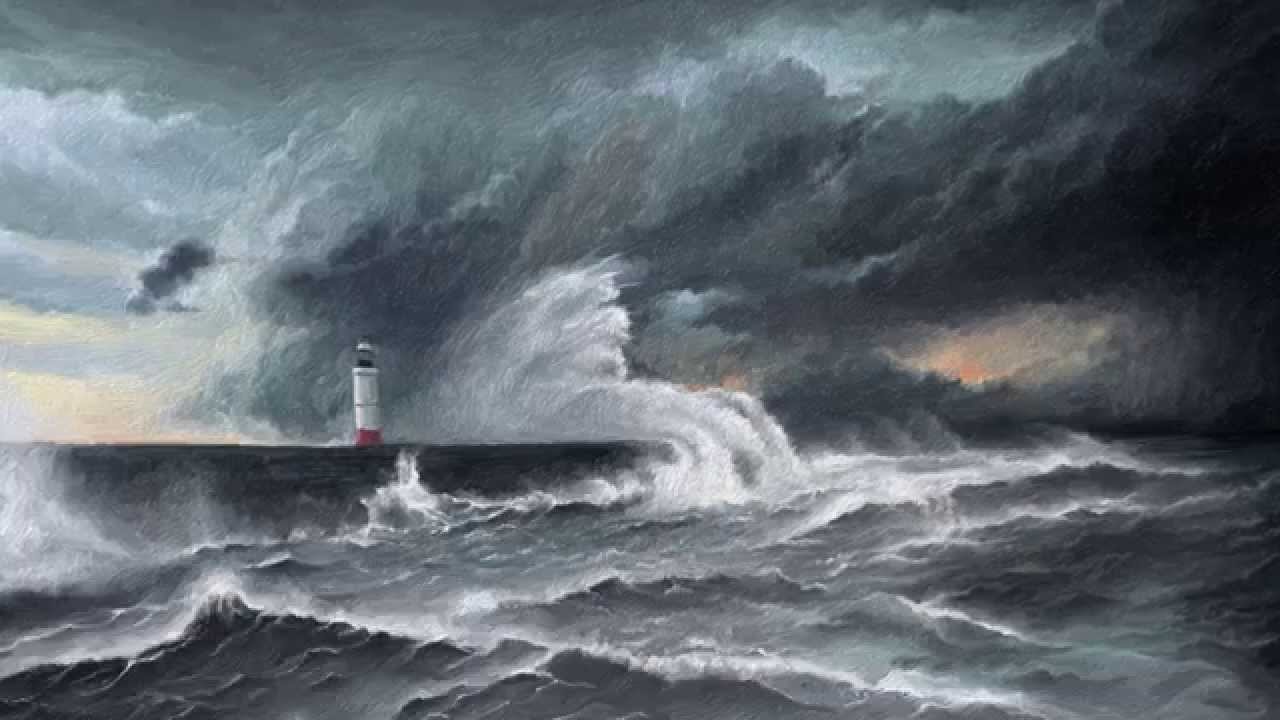 1280x720 Fresh Paint, Creating - Lighthouse Storm Painting