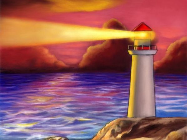 600x450 Mar 18 Come Paint Lighthouse - Lighthouse Sunset Painting
