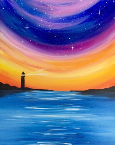 398x500 Logan'S - Lighthouse Sunset Painting