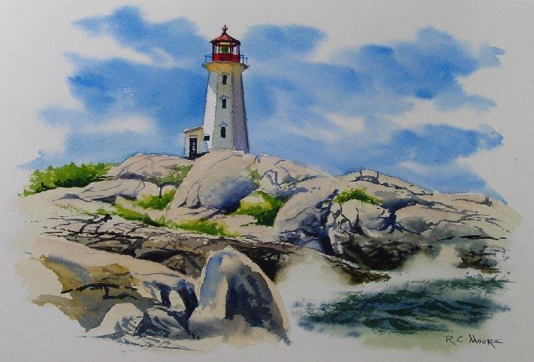 757x514 Watercolor Paintings And Sketches Of Lighthouses - Lighthouse Watercolor Painting