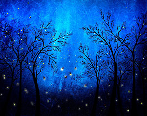 300x236 Twilight Painting By Jaime Best - Lightning Bug Painting