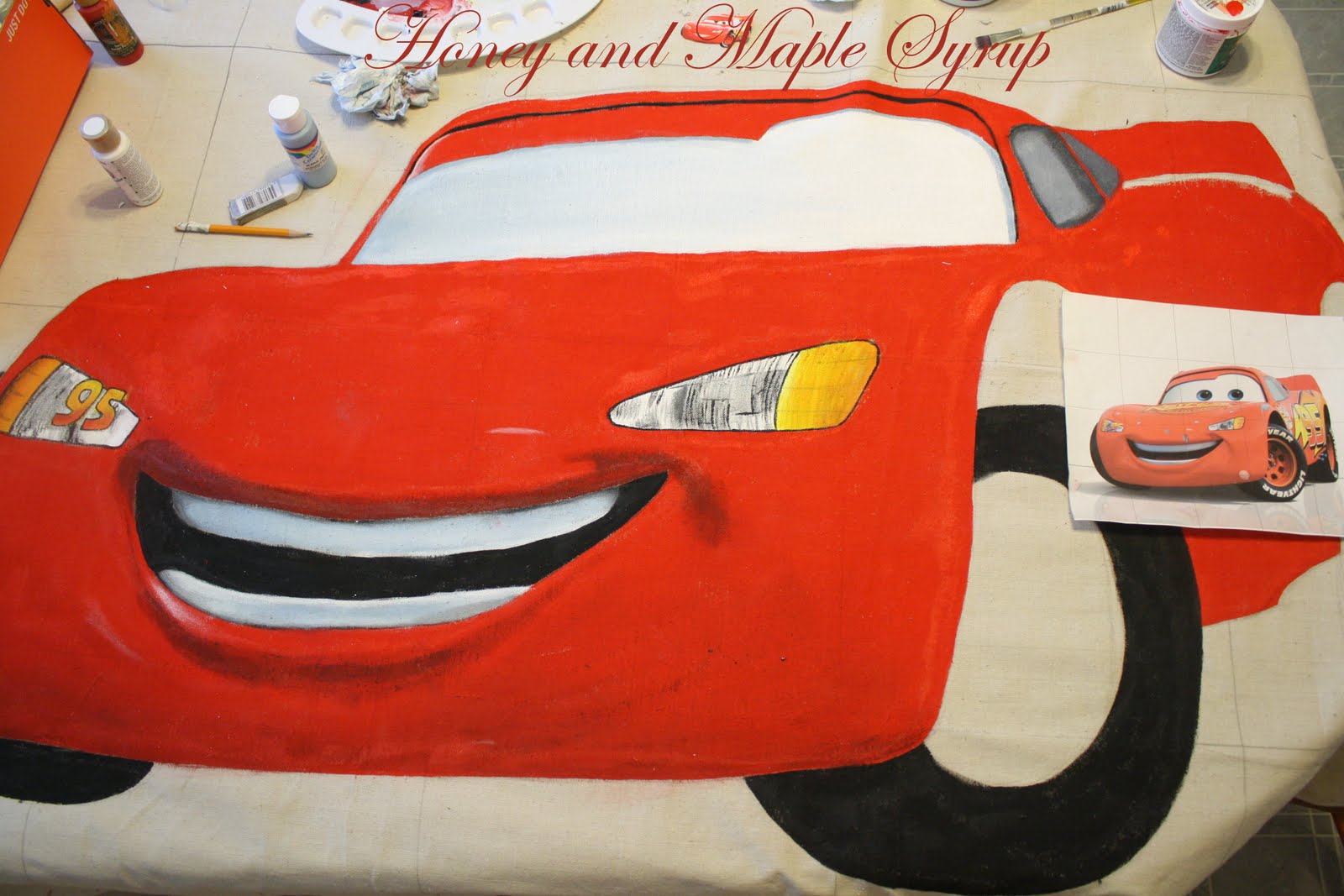 1600x1067 Honey And Maple Syrup Lightning Mcqueen Painting - Lightning Mcqueen Painting